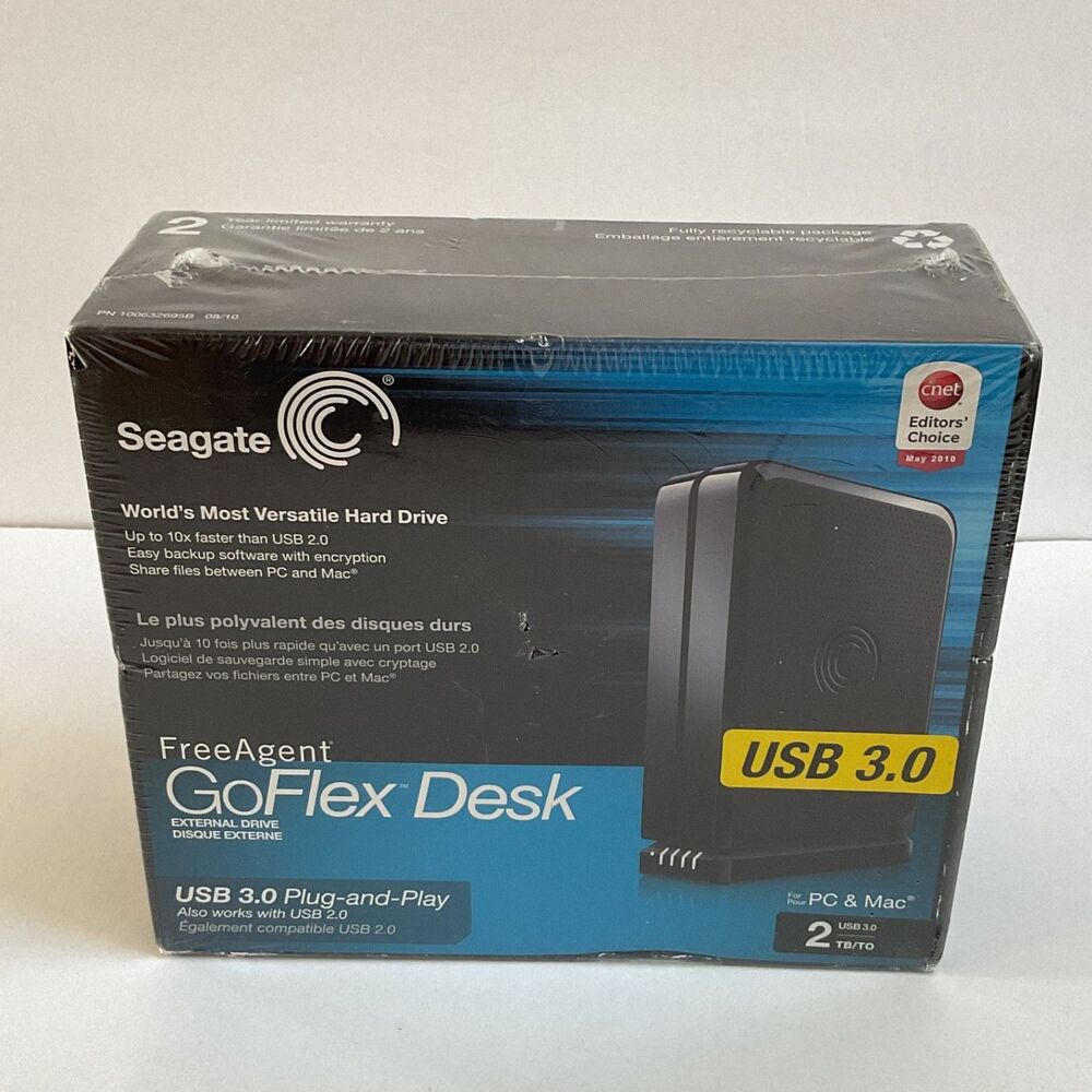 Seagate FreeAgent GoFlex Desk 2 TB USB 3.0 External Hard Drive STAC2000103 NEW
